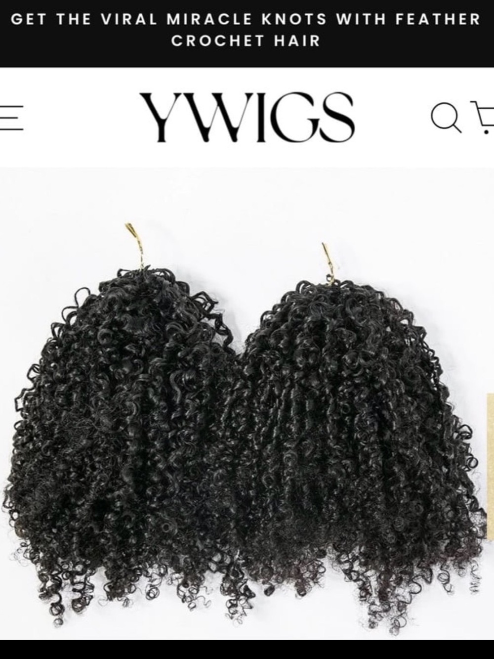 YWigs Multi-Textured Kinky Curly Crochet Human Hair, 14 in, 1 bundle